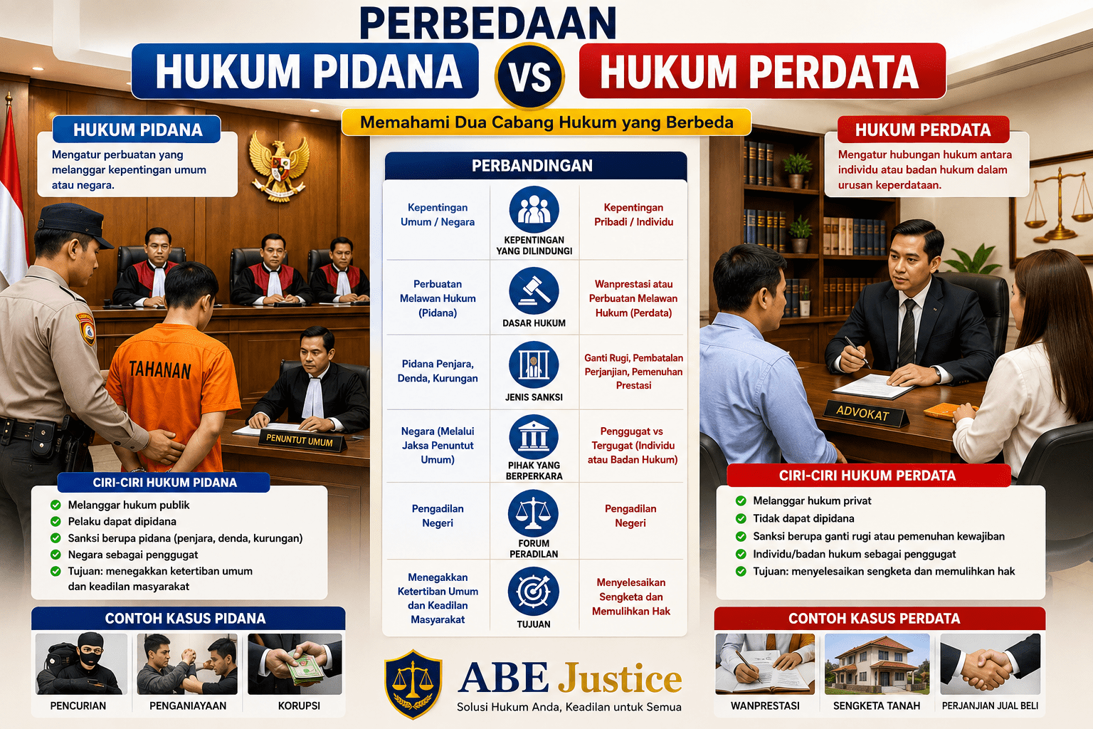 Perbedaan Hukum Pidana dan Hukum Perdata